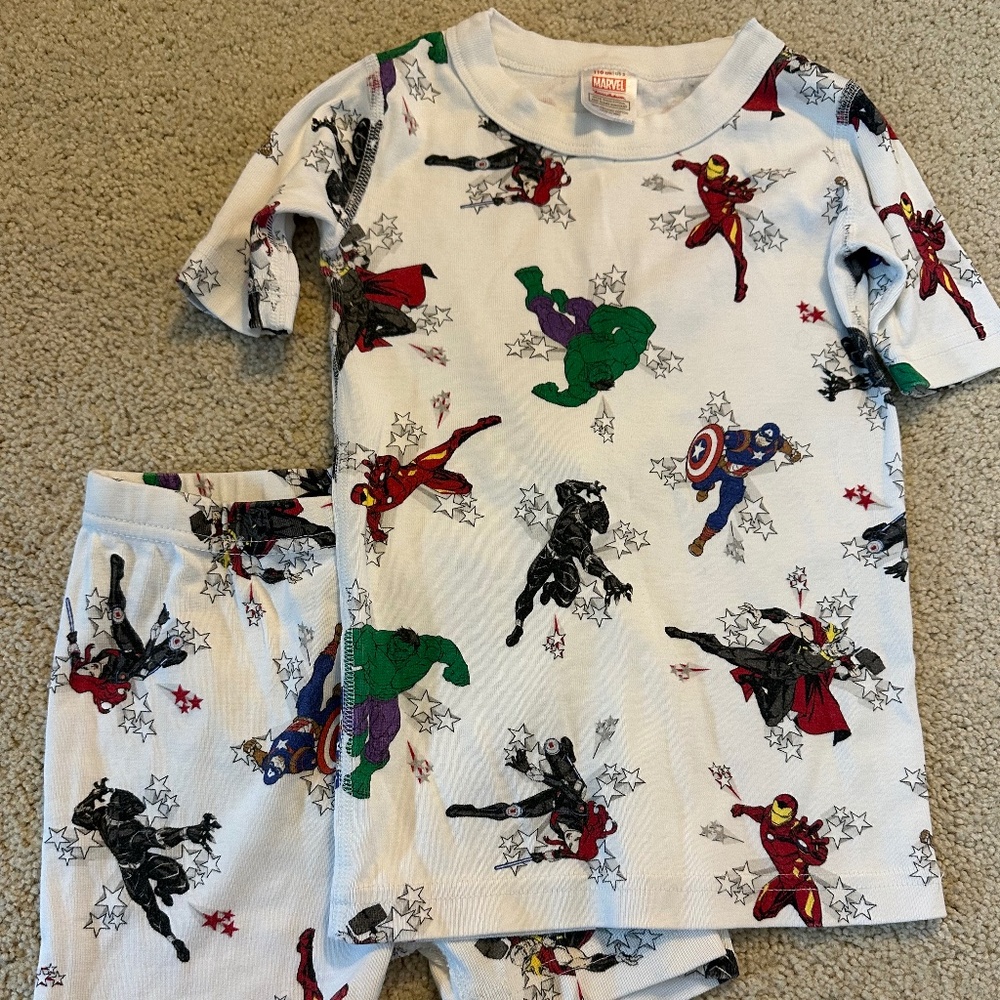 Hanna Andersson Shortie Pajamas, Marvel Avengers, 100% Cotton, Boys 5